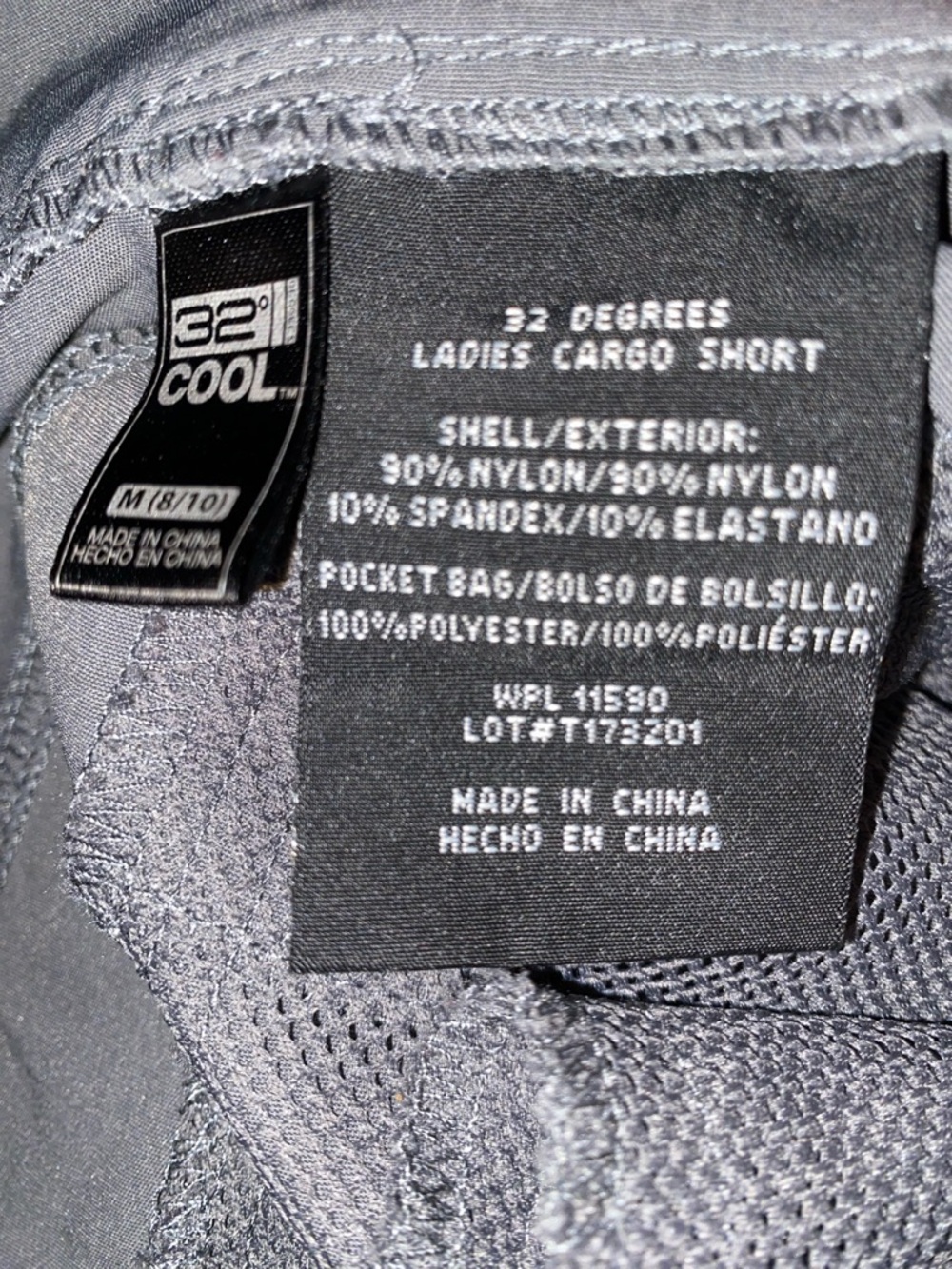 32° Cool Ladies Cargo Short in Gray - Picture 3 of 5